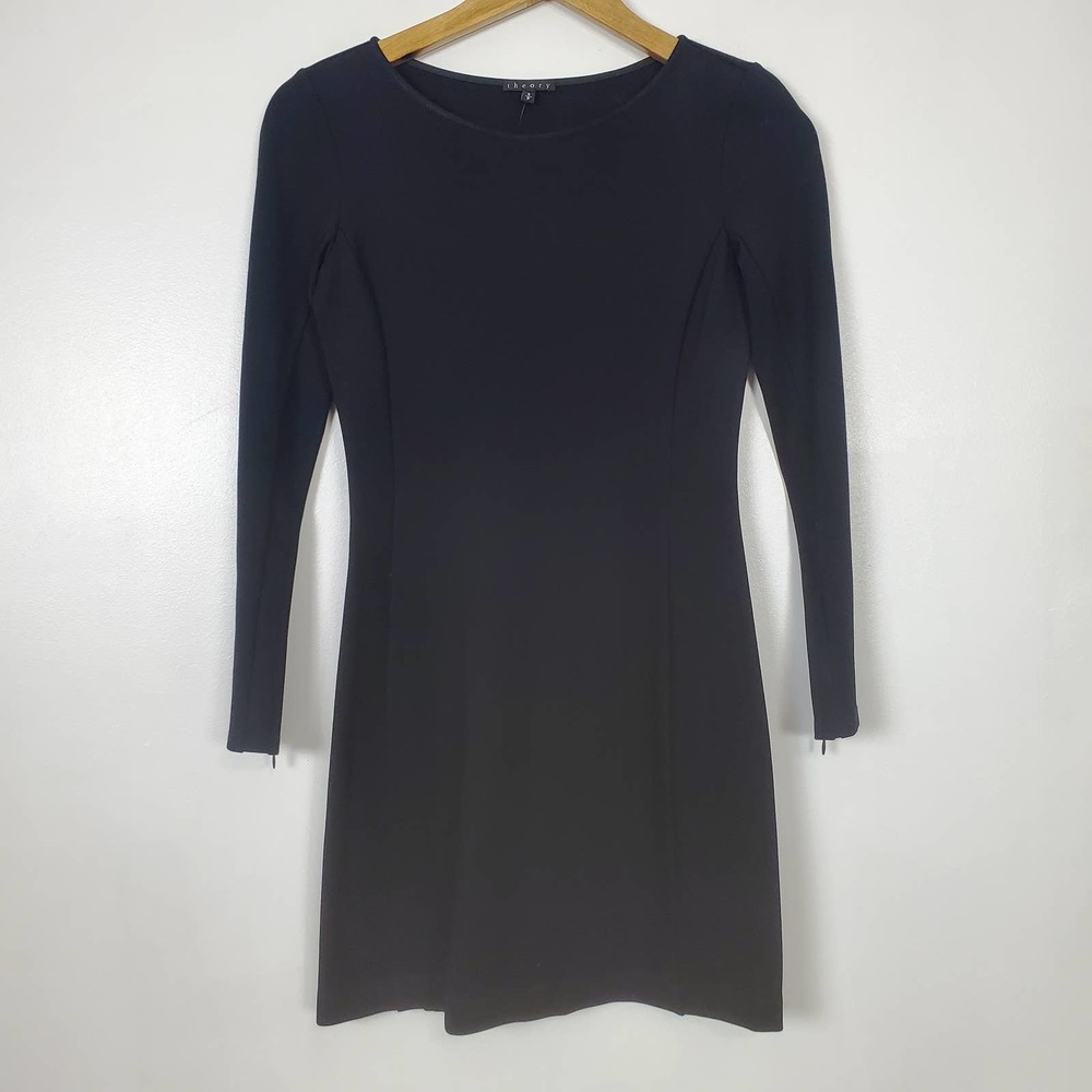 Theory NWT Kalion black mini dress small